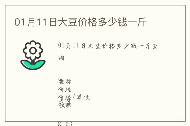 01月11日大豆價(jià)格多少錢一斤