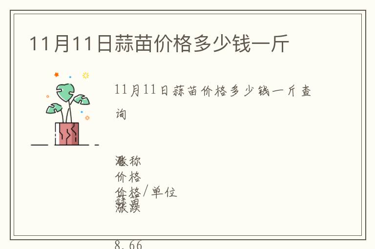 11月11日蒜苗價格多少錢一斤