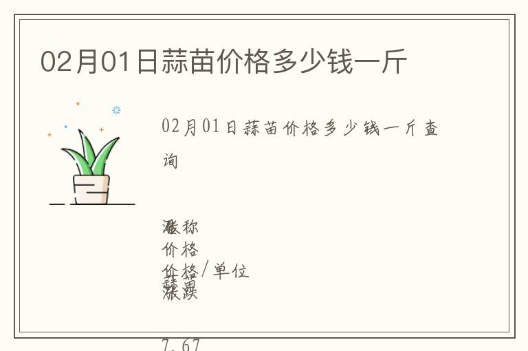 02月01日蒜苗價格多少錢一斤