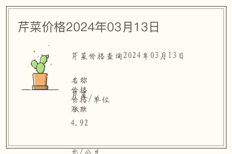 芹菜價格2024年03月13日