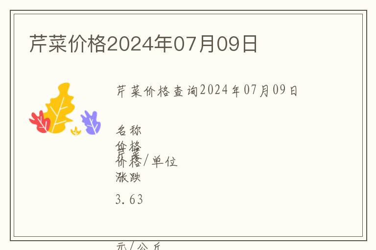 芹菜價格2024年07月09日