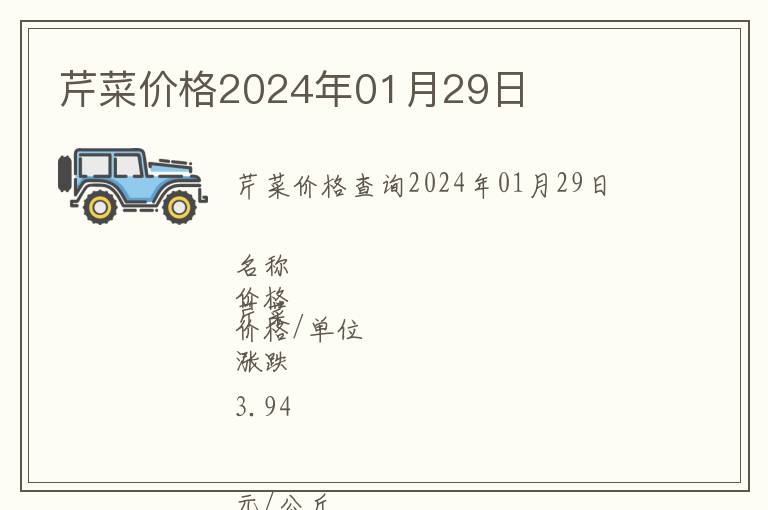 芹菜價格2024年01月29日