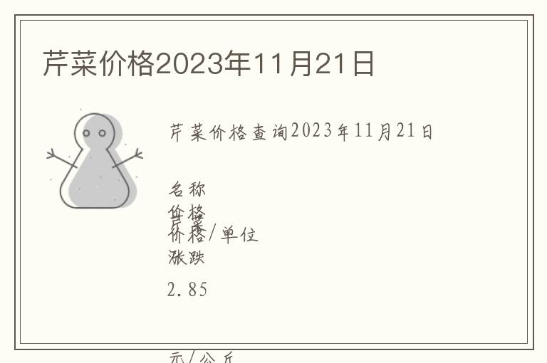 芹菜價格2023年11月21日