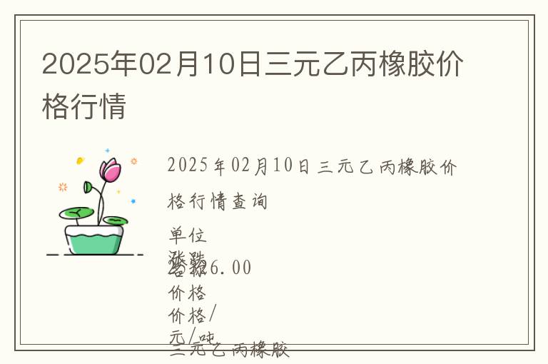 2025年02月10日三元乙丙橡膠價格行情