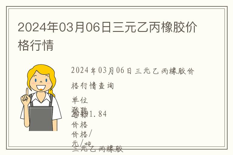 2024年03月06日三元乙丙橡膠價格行情