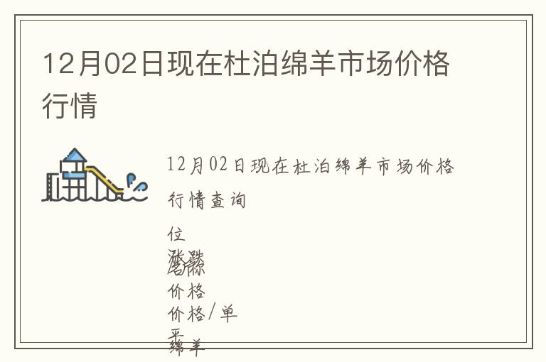 12月02日現在杜泊綿羊市場價格行情