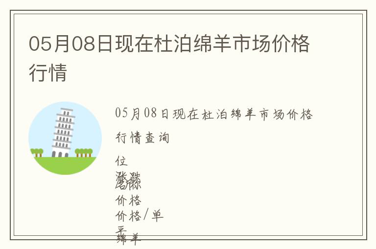 05月08日現在杜泊綿羊市場價格行情