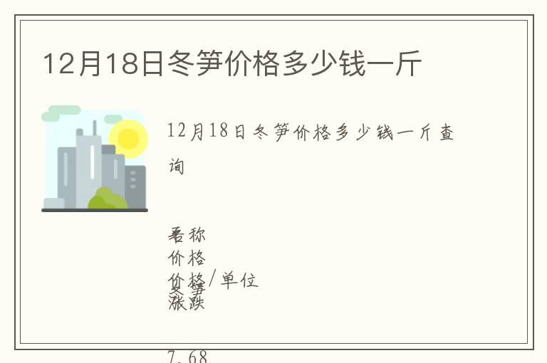 12月18日冬筍價(jià)格多少錢一斤