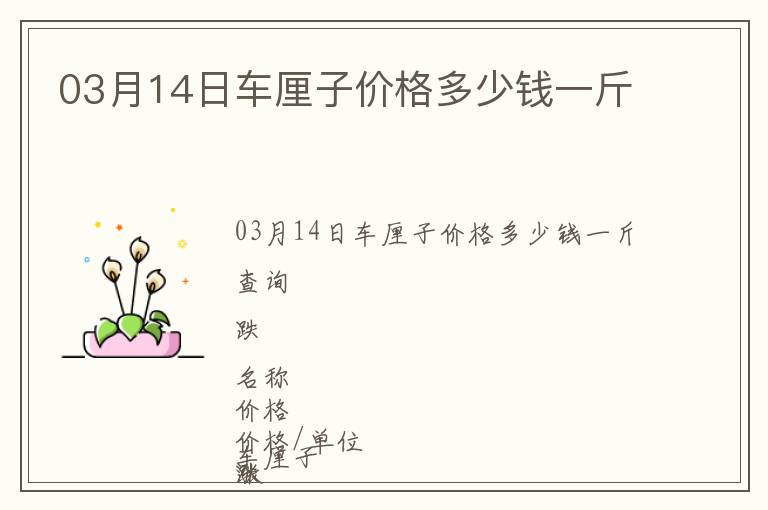 03月14日車厘子價格多少錢一斤