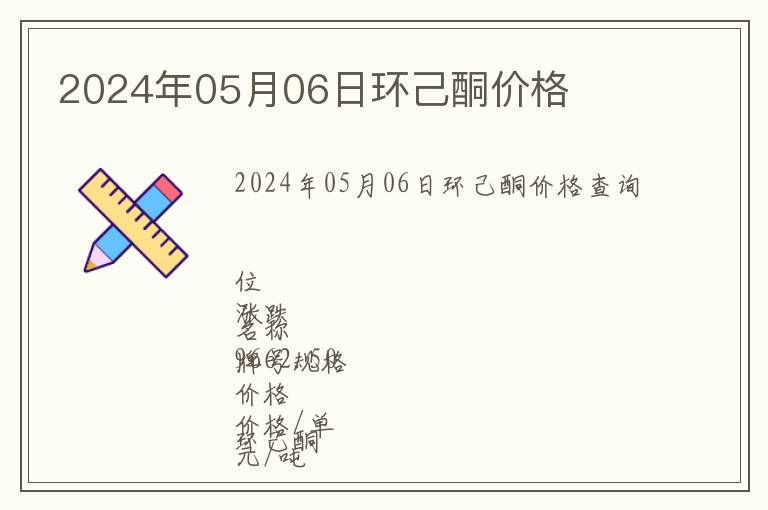 2024年05月06日環己酮價格