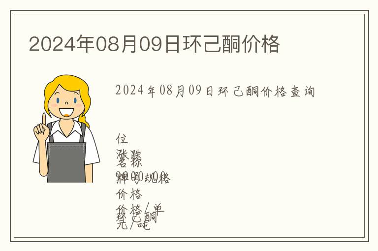 2024年08月09日環己酮價格