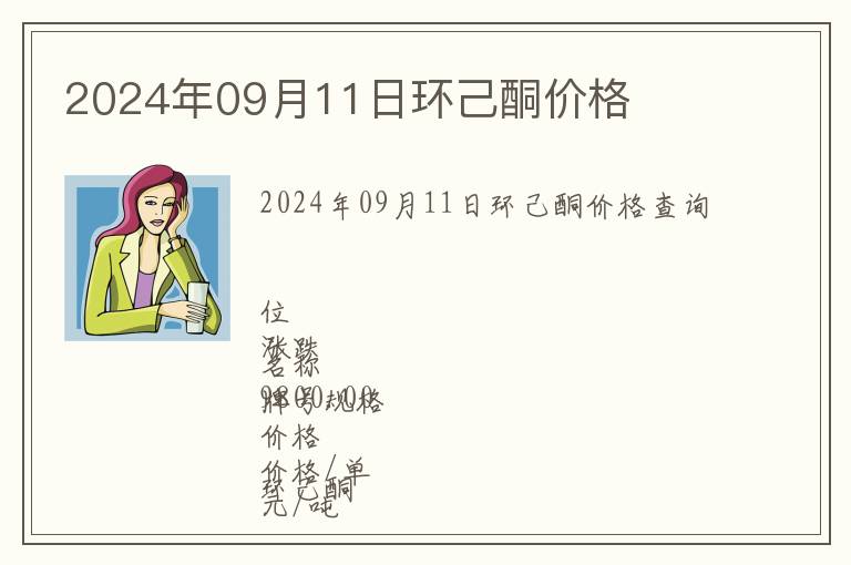 2024年09月11日環己酮價格