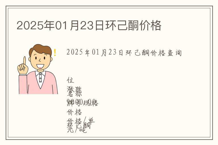 2025年01月23日環己酮價格