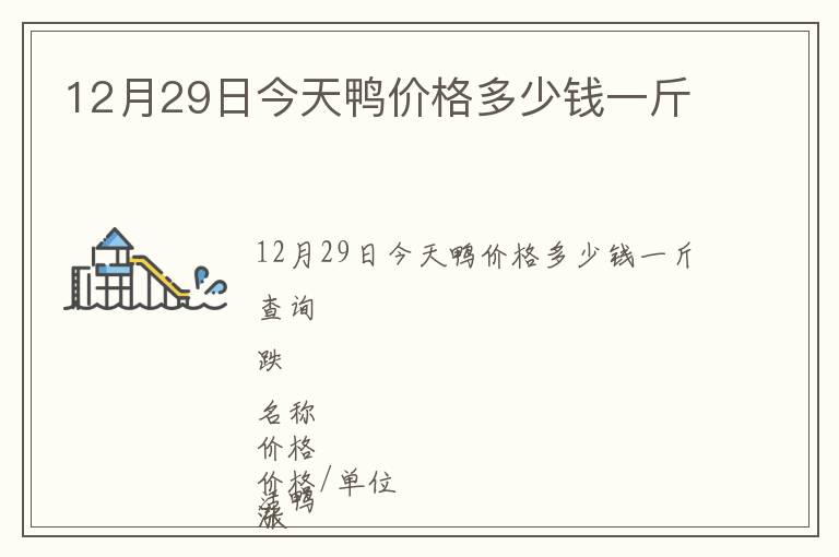 12月29日今天鴨價格多少錢一斤