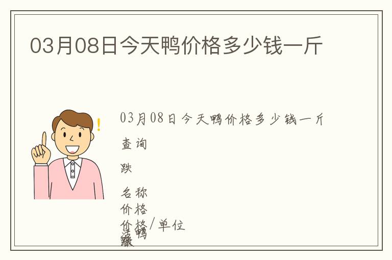 03月08日今天鴨價格多少錢一斤