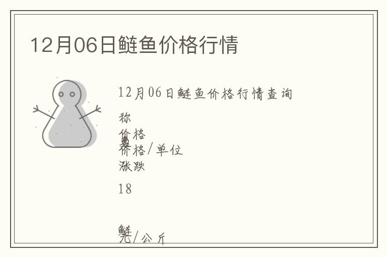 12月06日鰱魚價格行情