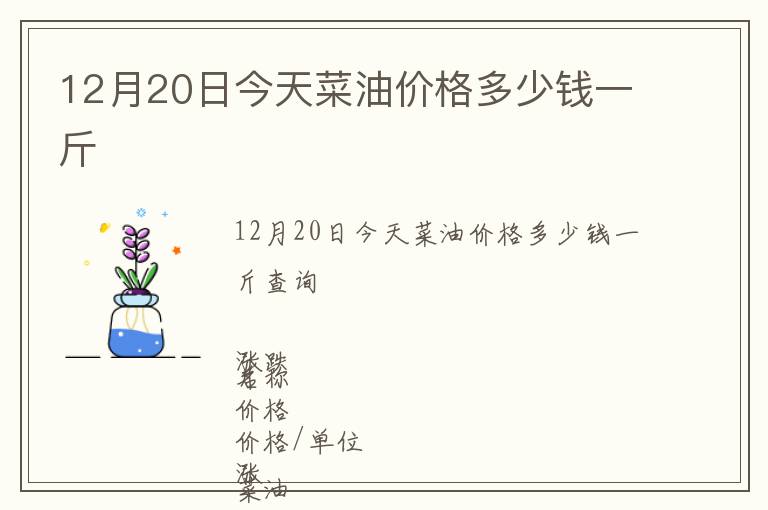 12月20日今天菜油價格多少錢一斤