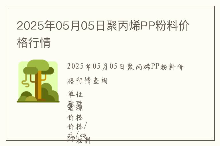 2025年05月05日聚丙烯PP粉料價格行情