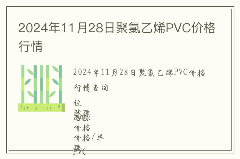 2024年11月28日聚氯乙烯PVC價格行情