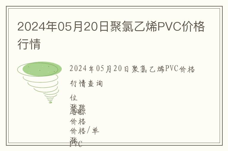 2024年05月20日聚氯乙烯PVC價格行情