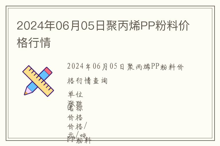 2024年06月05日聚丙烯PP粉料價格行情
