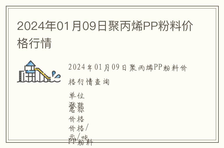 2024年01月09日聚丙烯PP粉料價(jià)格行情