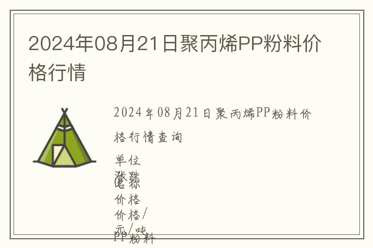 2024年08月21日聚丙烯PP粉料價(jià)格行情
