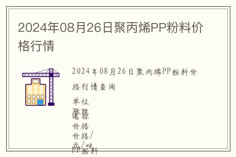 2024年08月26日聚丙烯PP粉料價(jià)格行情