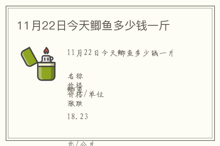 11月22日今天鯽魚多少錢一斤