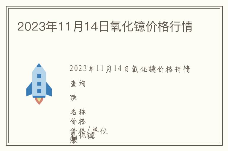 2023年11月14日氧化鐿價格行情