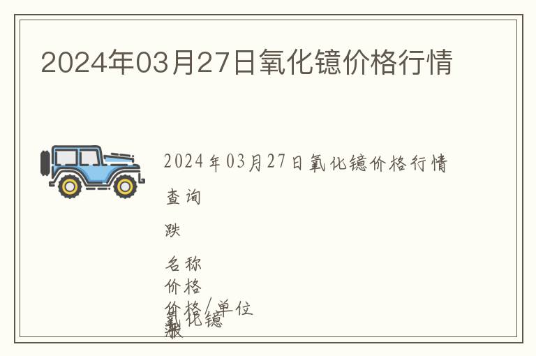 2024年03月27日氧化鐿價(jià)格行情