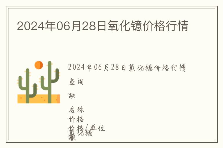 2024年06月28日氧化鐿價格行情