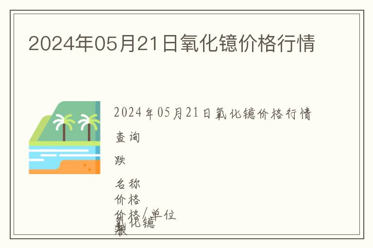 2024年05月21日氧化鐿價格行情