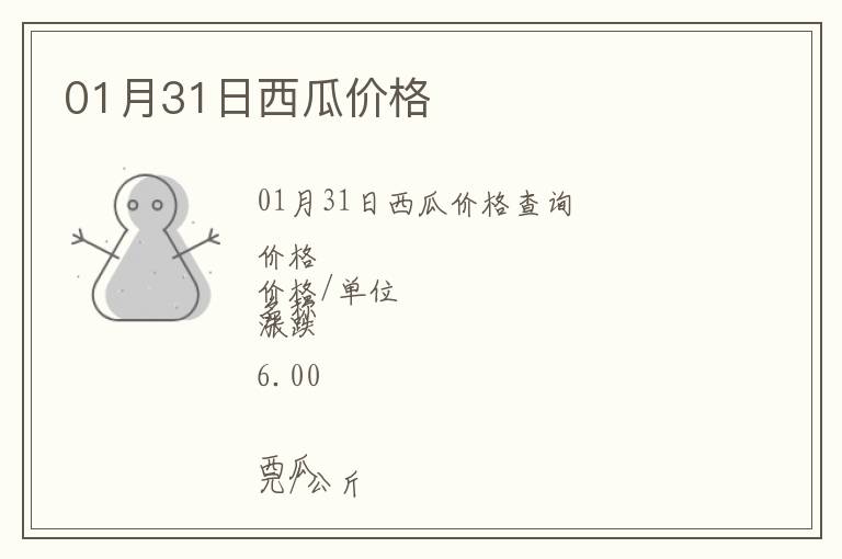 01月31日西瓜價格