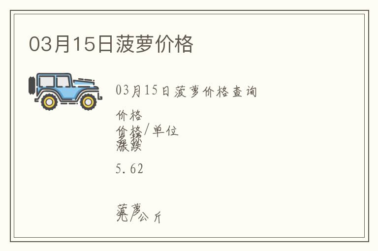 03月15日菠蘿價格