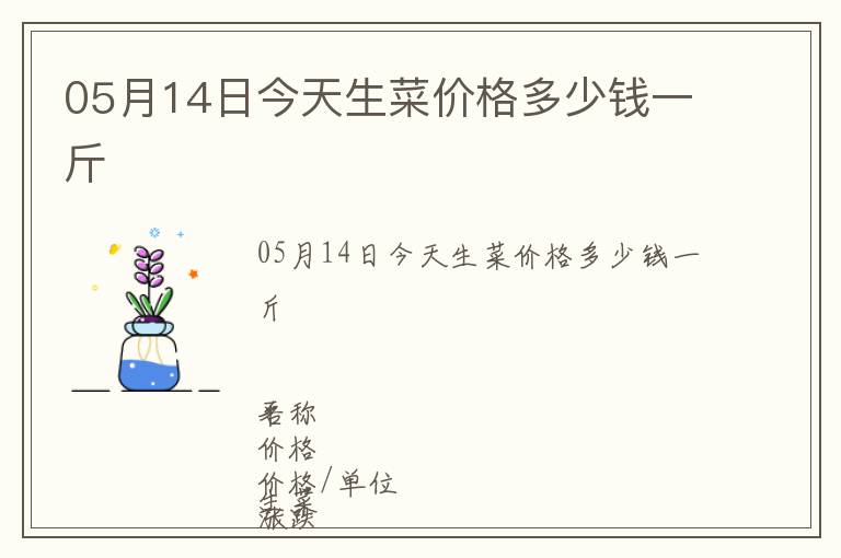 05月14日今天生菜價(jià)格多少錢(qián)一斤