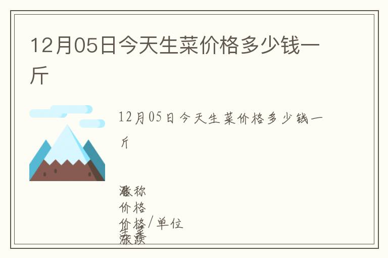 12月05日今天生菜價格多少錢一斤