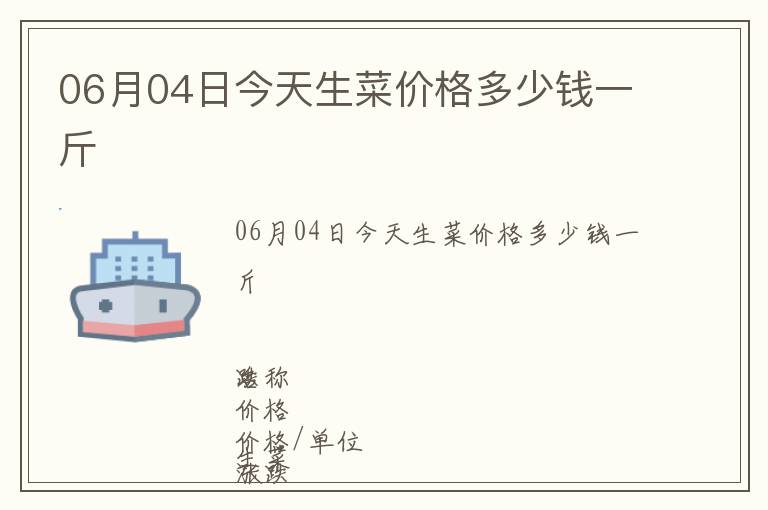 06月04日今天生菜價格多少錢一斤