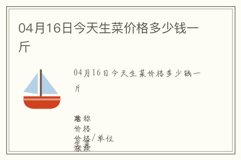 04月16日今天生菜價(jià)格多少錢一斤