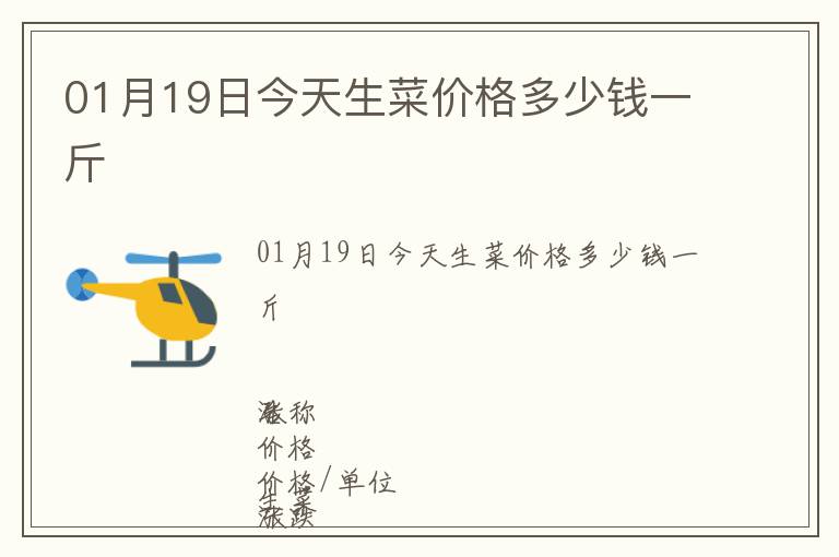 01月19日今天生菜價格多少錢一斤