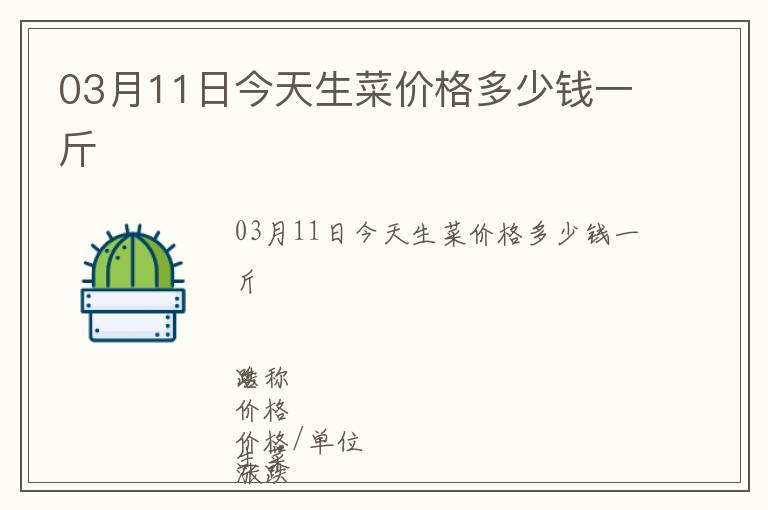 03月11日今天生菜價格多少錢一斤