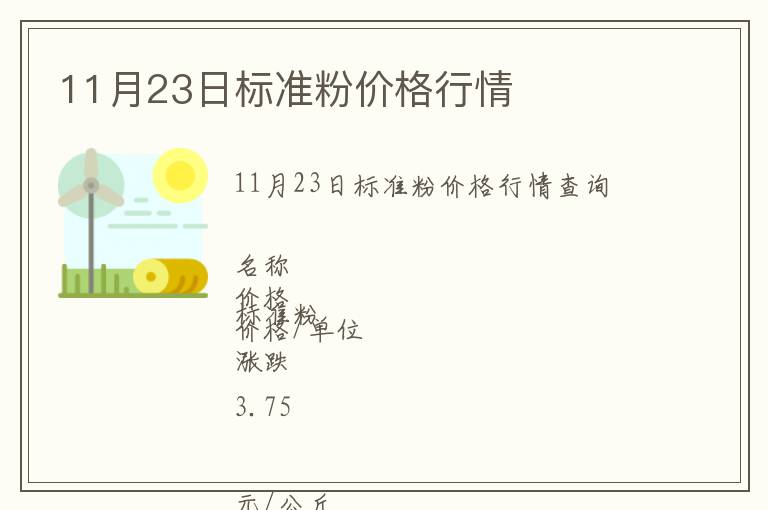 11月23日標準粉價格行情