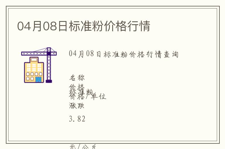04月08日標準粉價格行情