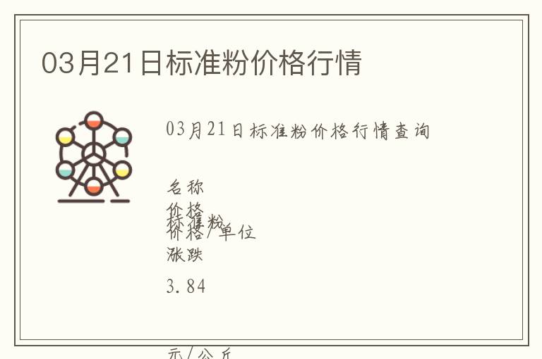 03月21日標(biāo)準(zhǔn)粉價格行情
