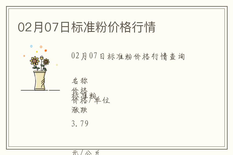 02月07日標準粉價格行情