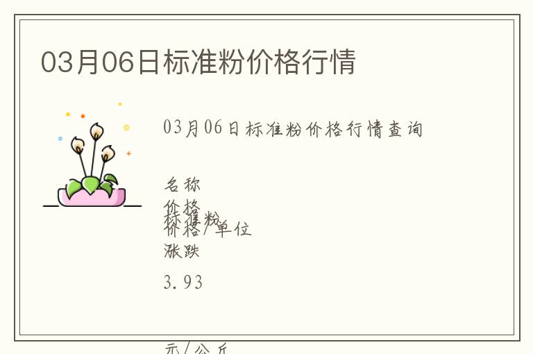 03月06日標準粉價格行情