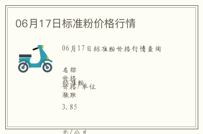 06月17日標準粉價格行情