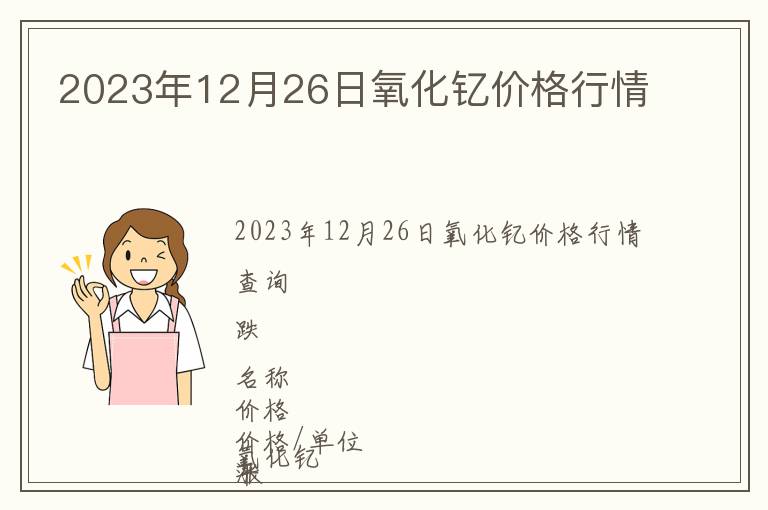 2023年12月26日氧化釔價(jià)格行情