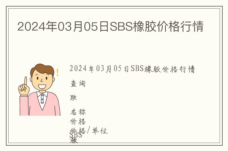 2024年03月05日SBS橡膠價(jià)格行情