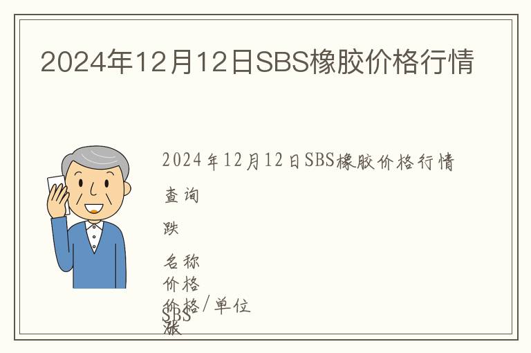 2024年12月12日SBS橡膠價格行情
